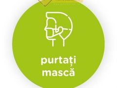 Semn verde deschis purtati masca