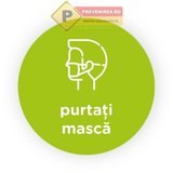 Semn verde deschis purtati masca